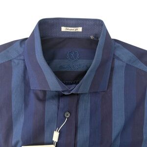 NWT Bugatchi Blue Shirt Shaped Fit Men's L